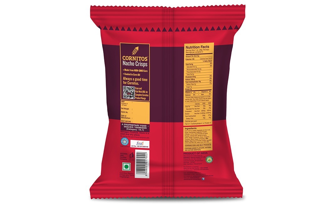 Cornitos Nacho Crisps Tomato Mexicana   Pack  60 grams